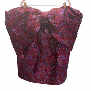 Bold Strapless Dress with Bow Detail